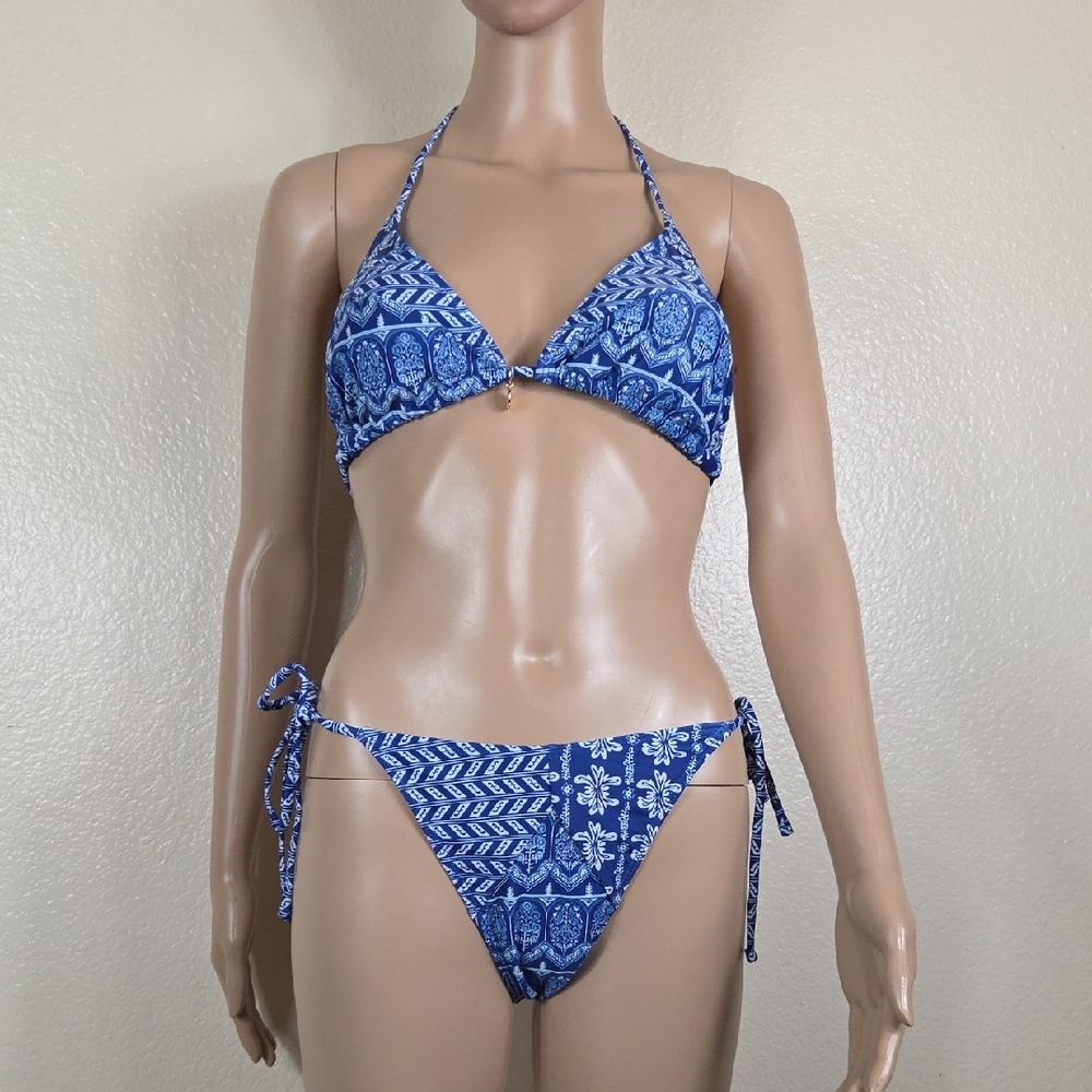 Soly Hux Blue & White Nautical Multiprint 2 Piece Bikini Swimsuit